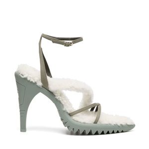 OFF-WHITE SHEARLING SANDALS